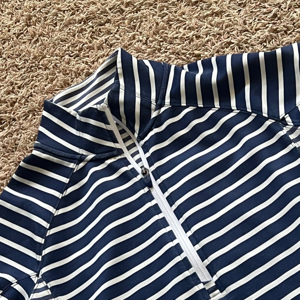 Vineyard Vines Performance‎ Womens Small Navy Stripe Quarter Zip Pullover Top